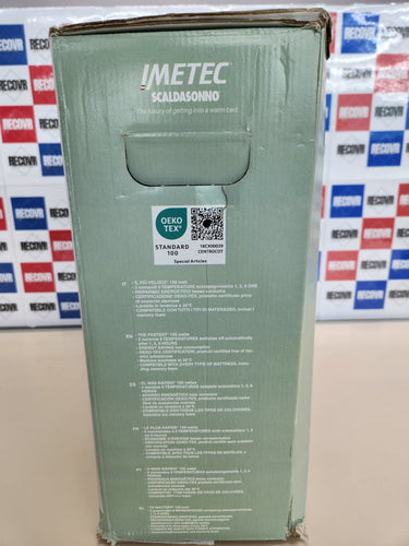 Imetec Adapto Recreo, Calientacamas doble 150 x 160 cm, Calentamiento rápido, Temperatura constante y personalizable, Tejido acolchado hipoalergénico lavable, Made in Italy, Control 6 temperaturas